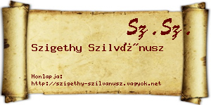 Szigethy Szilvánusz névjegykártya